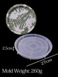 Molde redondo da bandeja do silicone para a decoração Home, armazenamento do Coaster, placa do armazenamento, base do vaso, molde da resina, gesso, molde concreto da carcaça