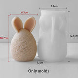 Ovo de páscoa coelho forma de ovo molde de silicone vela gesso ornamento molde decoração vela fazendo suprimentos