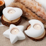 Silicone Mold Candle Holder para Home Decor, DIY Concrete Gipsita Candle Holder, Molde de resina epóxi, 3D Candlestick Crafts, Estrela, Lua, Coração