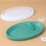 Handmade Concreto Oval Silicone Moldes, 3D Lua Escultura, Estrela De Gesso, Molde De Fundição, Placa De Armazenamento De Jóias, Artesanato Decoração De Casa, DIY