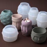Face Lips Jar Moldes De Silicone, Vasos De Concreto, Frasco De Armazenamento, Pen Holder, Copos De Vela, Ornamento De Resina De Molde, Artesanato De Arte, Artesanato De Gesso