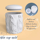 Pinkie Concrete Candle Cup, Molde De Silicone, Figura Europeia, Virgem Maria Design, Caixa De Armazenamento, Tampa Do Frasco De Vela, Molde De Silicone De Cimento