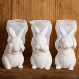 3d coelhinho da páscoa silicone vela molde diy bonito animal coelho ornamentos moldes de fundição sabão gesso resina fazendo casa artesanato decoração