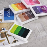 1 pçs 4 cor inkpad tinta carimbo almofada colorido dos desenhos animados artesanato inkpad conjunto para diy trabalho engraçado impressão digital scrapbooking acessórios