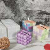 Molde de vela de silicone 3d cubo cozimento mousse bolo molde diy bolha quadrada sobremesa moldes cozinha bakeware acessórios grau alimentício