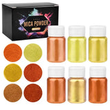 Resina epóxi Mold Corante Corante, Pigmento Pérola, Glitter Artesanato, Mineral, DIY, 6 Cores por Conjunto