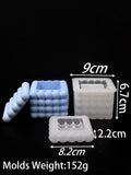Silicone Bubble Cube Box com Tampa, 3D Rubik's Cube, Vela Jar, Gesso, Recipiente De Armazenamento De Concreto, Resina Epóxi Mold, Home Decor