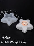 Silicone Mold Candle Holder para Home Decor, DIY Concrete Gipsita Candle Holder, Molde de resina epóxi, 3D Candlestick Crafts, Estrela, Lua, Coração