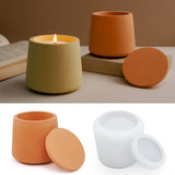 Frasco De Vela Redonda Com Tampa, Molde De Silicone, DIY, Caixa De Armazenamento De Jóias, Fabricação De Artesanato, Gesso, Resina Epóxi, Vaso, Moldes De Fundição, Decoração De Casa