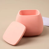 Molde De Silicone Com Tampa, Frasco Quadrado De Vela, Gesso De Concreto Artesanal, Caixa De Armazenamento De Fundição, Molde De Resina, Ornamentos Artesanais, DIY Home Decor
