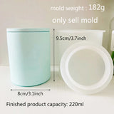 Molde De Silicone Para Copos De Vela De Concreto, Frasco De Armazenamento Redondo, Moldes De Gesso De Cimento, 220ml