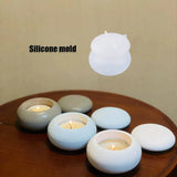 Caixa Redonda De Gesso De Silicone, Molde De Fundição De Gesso De Cimento, Estojo De Armazenamento De Tempero, Pequena Jarra De Vela, DIY Decoração De Casa