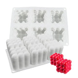 Molde de vela de silicone 3d cubo cozimento mousse bolo molde diy bolha quadrada sobremesa moldes cozinha bakeware acessórios grau alimentício