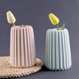 Gesso Vaso Listrado Silicone Mold DIY Flower Pot Decor Cimento Gesso Flower Pot Estilo Minimalista Home Decor Desktop Ornaments