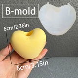 Grande Concreto Coração Forma Silicone Mold, DIY Coração Prato De Armazenamento, Castiçal, Resina Bandeja De Jóias, Fundição