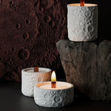Molde de copo de vela de armazenamento de espaço redondo padrão de lua decoração de mesa molde de silicone de gesso molde de recipiente de vela de concreto de gesso