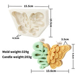 Butterfly Skull Silicone Candle Mold, Anjo e Anjo Padrão, DIY Resina Mold, Decoração do Dia das Bruxas, Home Decor, 2D