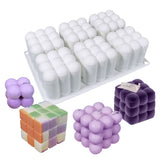 Molde de vela de silicone 3d cubo cozimento mousse bolo molde diy bolha quadrada sobremesa moldes cozinha bakeware acessórios grau alimentício