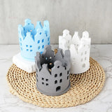 3D Ring House Silicone Moldes para Resina Concreto, Castelo de Janela Oca, Castiçal Molde, Casa Em Forma De Ornamento, Decoração De Gesso