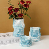 Listrado Vela Jar Silicone Mold, DIY Handmade Superfície Flor Irregular, Torção Padrão de Onda, Caneta Titular, Molde Vaso, Decoração de Casa Artesanato