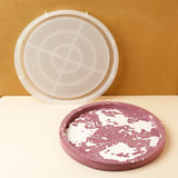 Molde redondo da bandeja do silicone para a decoração Home, armazenamento do Coaster, placa do armazenamento, base do vaso, molde da resina, gesso, molde concreto da carcaça