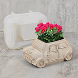 3d carro planta suculenta vaso de resina molde de silicone bonito dos desenhos animados caixa de armazenamento de carro vela copo concreto gesso molde de silicone
