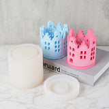 3D Ring House Silicone Moldes para Resina Concreto, Castelo de Janela Oca, Castiçal Molde, Casa Em Forma De Ornamento, Decoração De Gesso