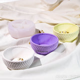 Molde de silicone para fundição de tigela de gesso, prato de jóias recipientes de concreto moldes de gesso, forma de cesta tecida, moldes de resina epóxi para casa