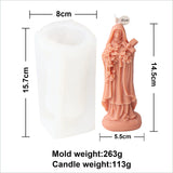 3d diy virgem maria vela molde de silicone jesus resina molde deusa maria estátua concreto cimento gesso molde de silicone presente de natal