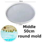 Molde de silicone de resina epóxi oval grande, 63cm, mesa elíptica de rio, resina de silicone, molde de mesa retangular redondo