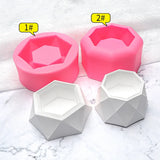 Base de vela de polígono geométrico molde de silicone suculento vaso vaso de flores suporte de vela molde criativo cimento moldes de resina de gesso