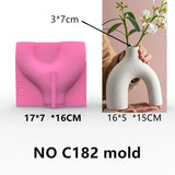 14-24cm grande dobrado listrado donut vaso resina molde de silicone onda listrado vaso concreto cimento gesso molde vaso geométrico molde