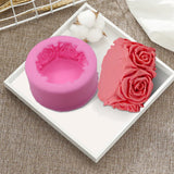 Rose Flower Shaped Silicone Candle Mold, Fondant Moldes, Handmade Soap Clay Mold, Bolo De Cozimento, Presente De Casamento, Ferramentas De Decoração, Grau Alimentar