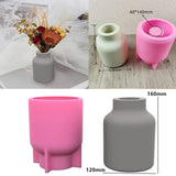 14-24cm grande dobrado listrado donut vaso resina molde de silicone onda listrado vaso concreto cimento gesso molde vaso geométrico molde