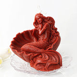 Dormir Sereia Vela Molde Silicone Conch Mulher Sabão Resina Gesso Molde Corpo Humano Gelo Chocolate Baking Set Home Decor Presentes