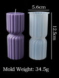 Vertical Stripe Silicone Vela Molde, DIY Geométrica Cilíndrica Vela Perfumada, Gesso Derramando Resina Molde, Mesa Home Decor, Novo