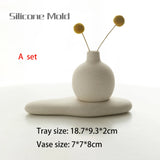 Molde De Silicone De Garrafa De Aromaterapia Bandeja De Gesso De Cimento Concreto, Conjunto De Combinação De Vaso Pequeno, Combinação Criativa