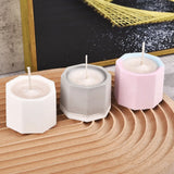 Vaso de flores de concreto redondo com 3 buracos, molde de silicone, molde de concreto de gesso para vaso de flores suculentas, decoração de vela de aromaterapia diy