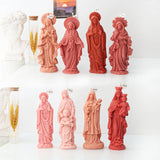 3d diy virgem maria vela molde de silicone jesus resina molde deusa maria estátua concreto cimento gesso molde de silicone presente de natal