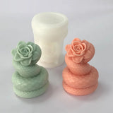 Silicone Snake Candle Mold para Halloween Decor, 3D, Rosa, Flor, Cobra, Resina, Aromaterapia, Cobras, Resina, Gesso