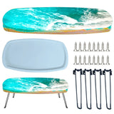 Molde de silicone de resina epóxi oval grande, 63cm, mesa elíptica de rio, resina de silicone, molde de mesa retangular redondo