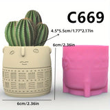 3D Cartoon Retrato Silicone Mold, suculento Planta Flowerpot, Abstrato Facial Pen Holder, Caixa De Armazenamento, Molde De Gesso