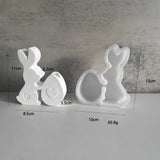 Diy coelho castiçal molde de silicone coelhinho da páscoa aroma castiçal molde gesso gotejamento ornamento decoração festa em casa presentes de páscoa