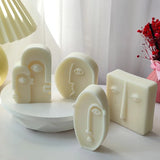 Abstrato rosto silicone molde de vela forma humana irregular sabão resina molde de gesso bolo de chocolate gelo conjunto decoração casa presentes