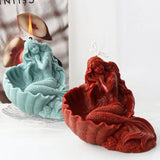 Dormir Sereia Vela Molde Silicone Conch Mulher Sabão Resina Gesso Molde Corpo Humano Gelo Chocolate Baking Set Home Decor Presentes