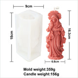 3d diy virgem maria vela molde de silicone jesus resina molde deusa maria estátua concreto cimento gesso molde de silicone presente de natal