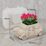 3d carro planta suculenta vaso de resina molde de silicone bonito dos desenhos animados caixa de armazenamento de carro vela copo concreto gesso molde de silicone