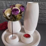 Molde De Vaso Listrado De Silicone Suporte De Vela De Cimento Concreto, vaso De Plantas Suculentas Circulares, Molde De Gesso DIY