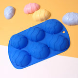 Moldes de silicone para bolo, mousse de ovo de páscoa com 6 buracos, fácil desmoldar, elipse, chocolate, presentes de festival, moldes de velas perfumadas, decoração de festa diy