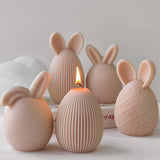 Ovo de páscoa coelho forma de ovo molde de silicone vela gesso ornamento molde decoração vela fazendo suprimentos